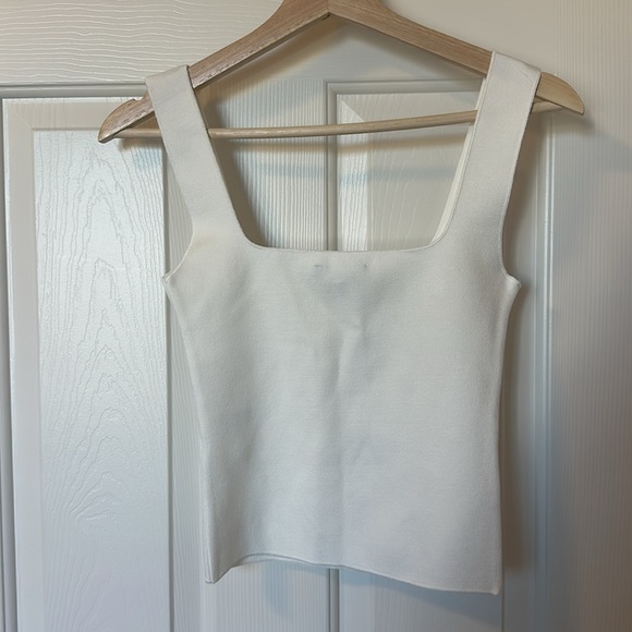 Zara STRETCH KNIT PEARL TOP - Picture 5 of 5